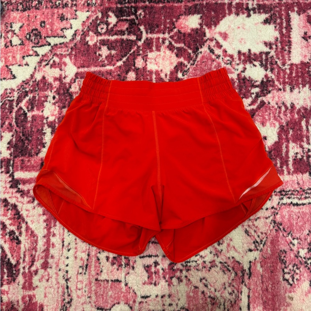 Red lululemon athletica shorts